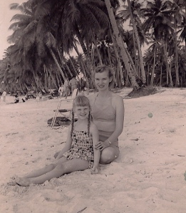 about 1954 at the beach on Guam